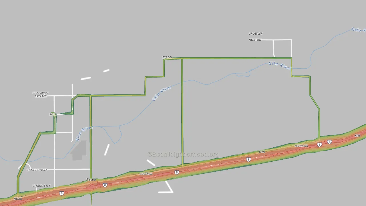 Sentinel, AZ Map of Noise Levels in Sentinel