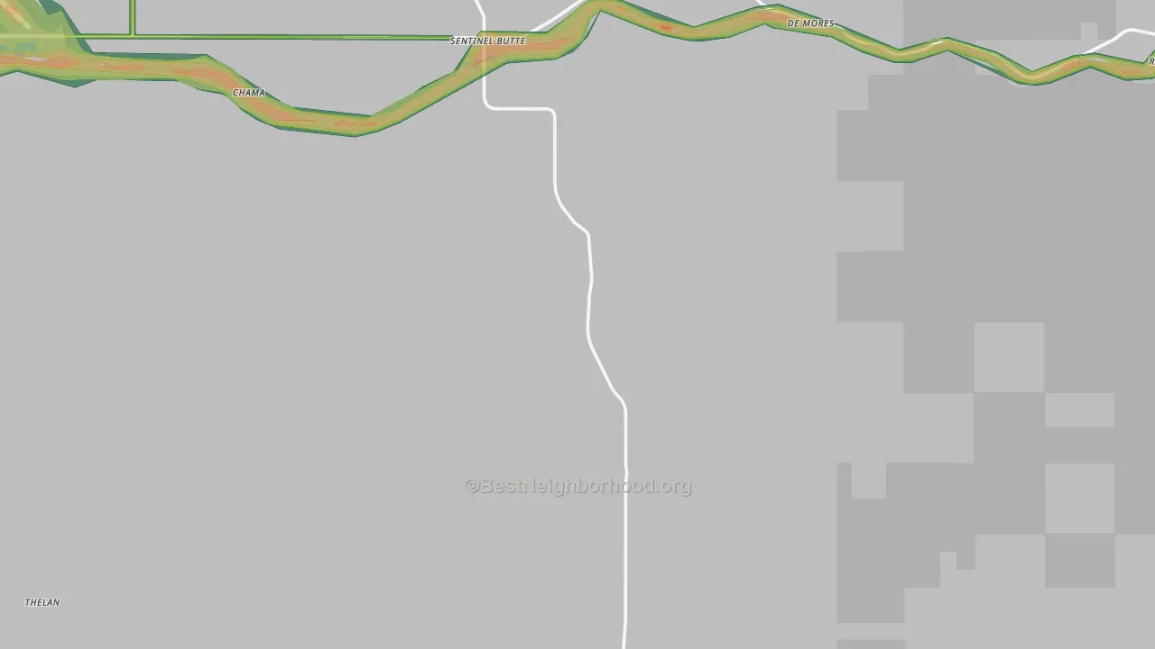 Sentinel Butte, ND Map of Noise Levels in Sentinel Butte