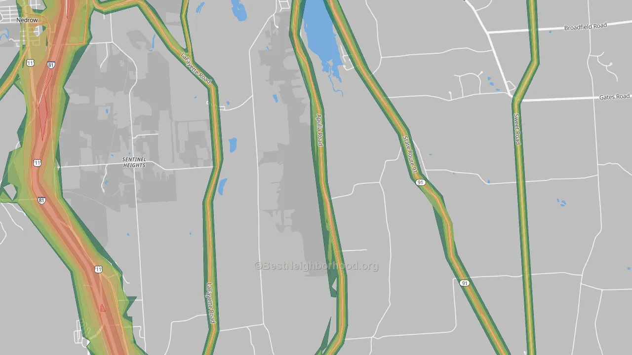 Sentinel Heights, NY Map of Noise Levels in Sentinel Heights