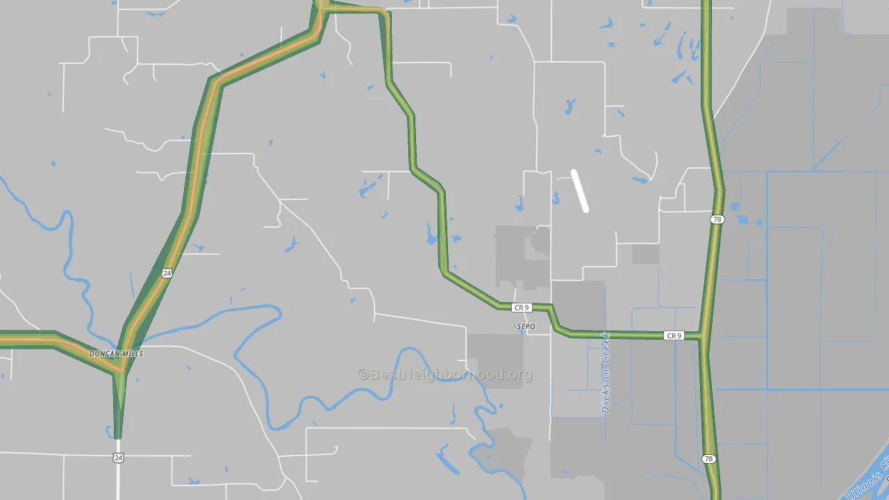 Sepo, IL Map of Noise Levels in Sepo