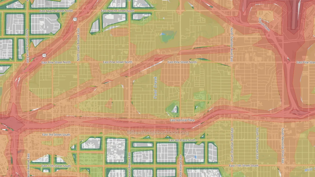Sequoyah, Tulsa, OK Map of Noise Levels in Sequoyah