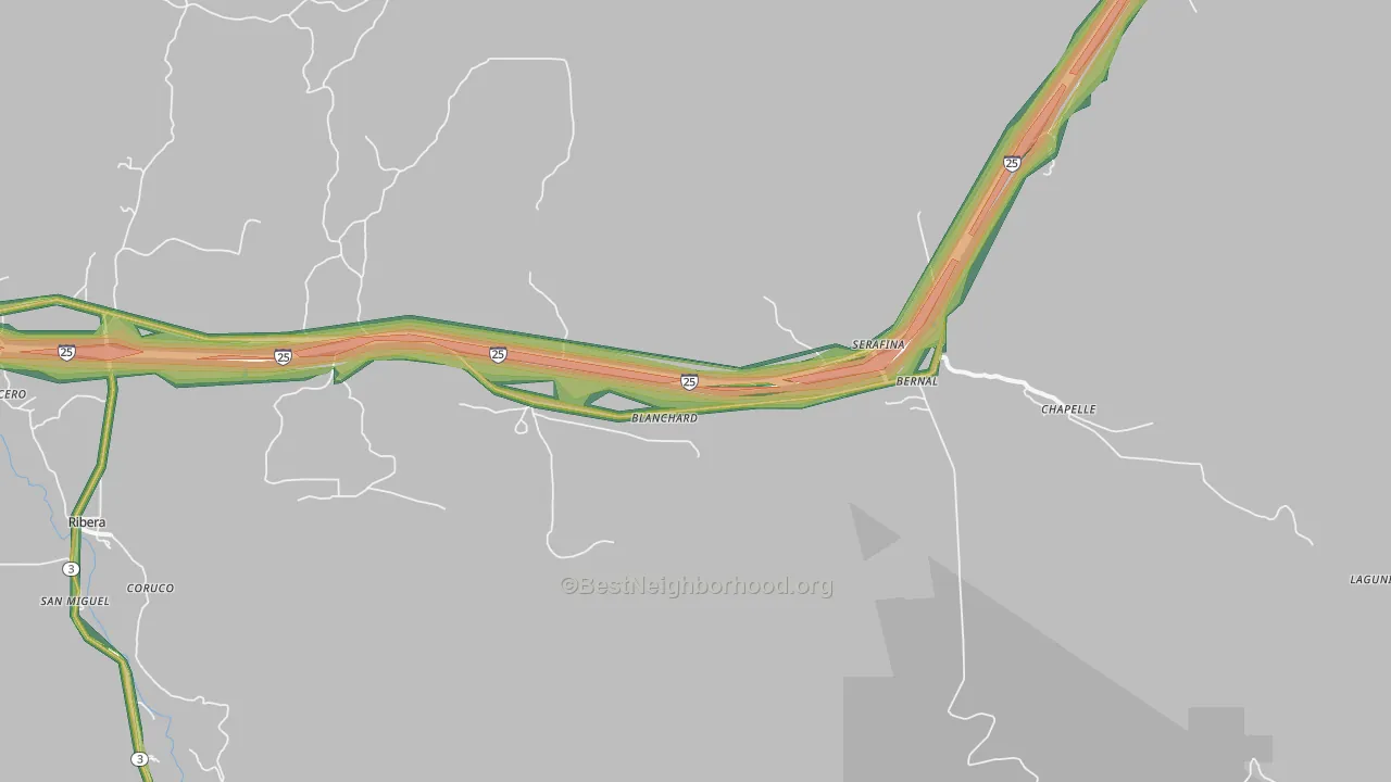 Serafina, NM Map of Noise Levels in Serafina