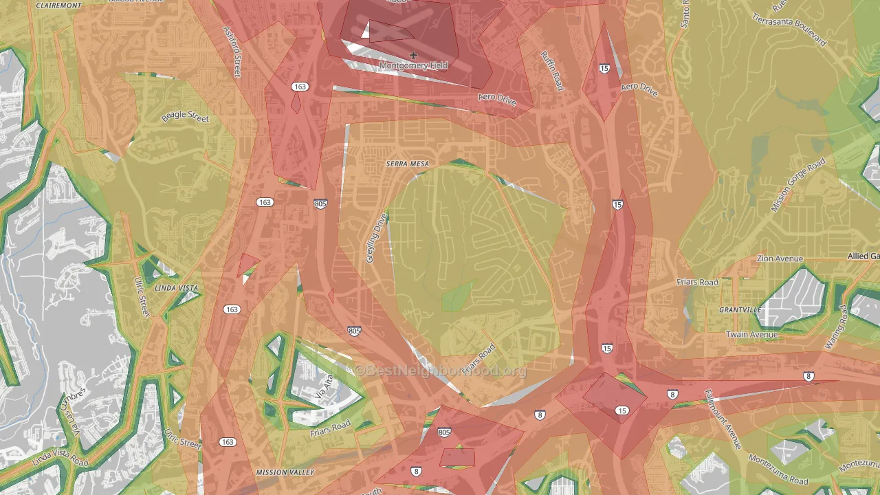 Serra Mesa, San Diego, CA Map of Noise Levels in Serra Mesa
