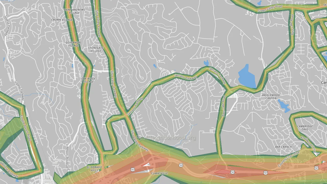 Serrano Village, El Dorado Hills, CA Map of Noise Levels in Serrano Village