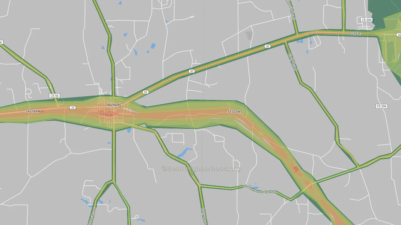 Sessoms, GA Map of Noise Levels in Sessoms