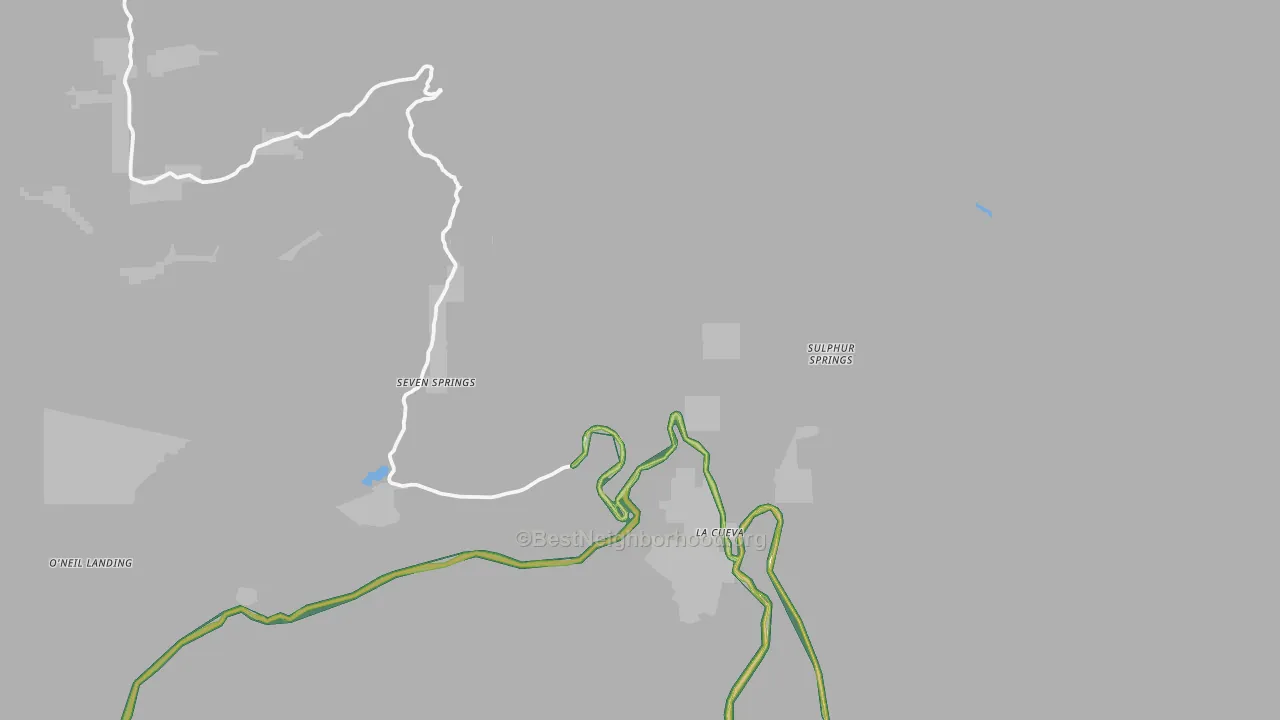 Seven Springs, NM Map of Noise Levels in Seven Springs