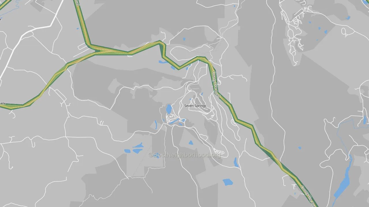 Seven Springs, PA Map of Noise Levels in Seven Springs