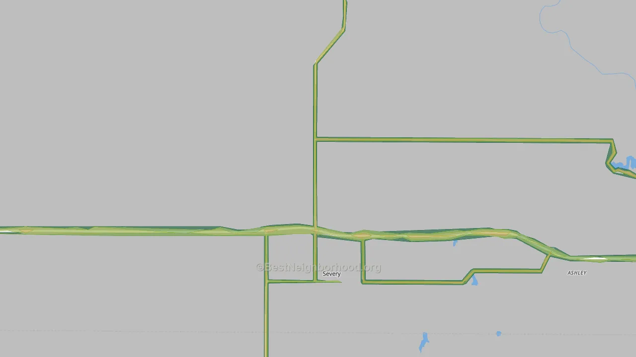 Severy, KS Map of Noise Levels in Severy