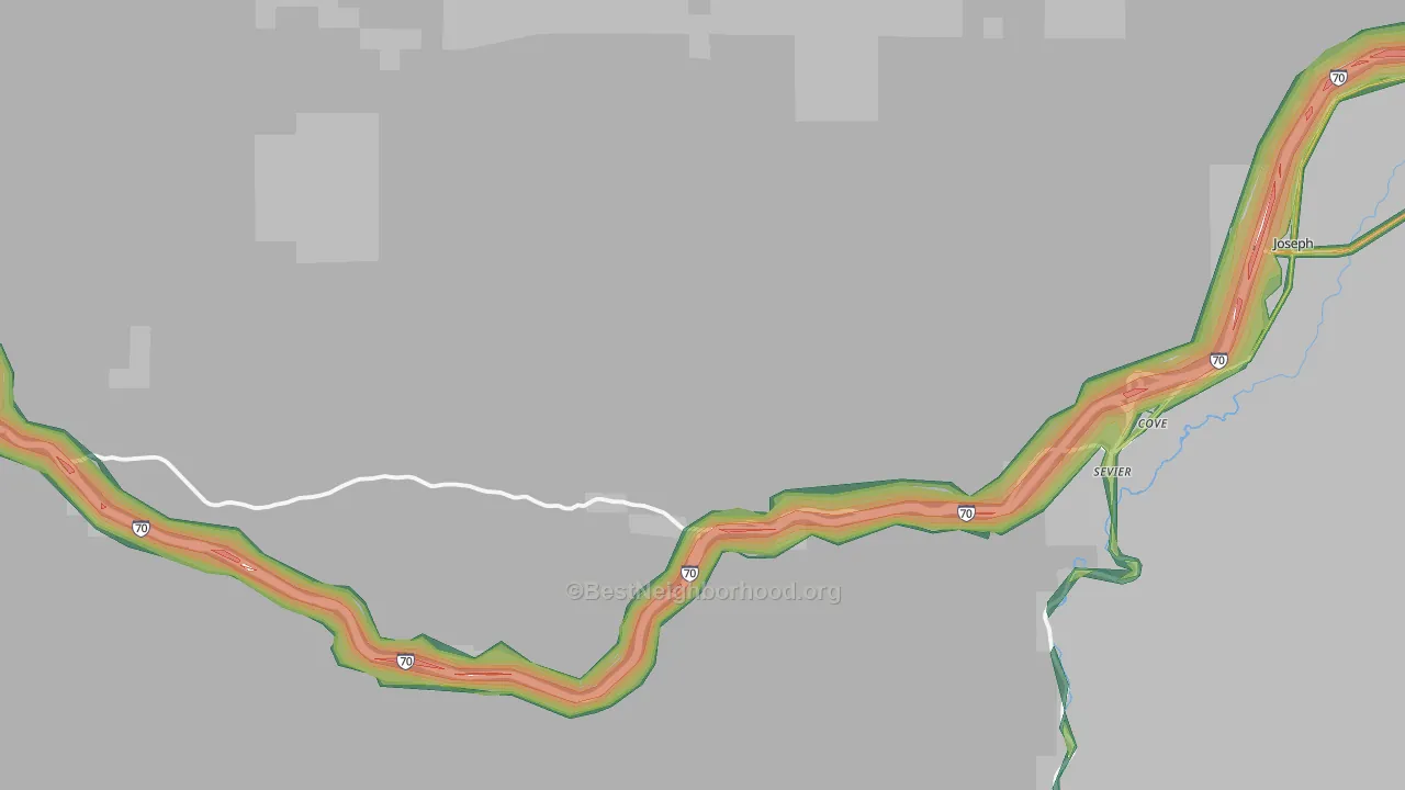 Sevier, UT Map of Noise Levels in Sevier