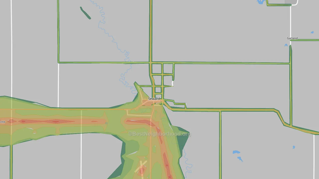Seward, NE Map of Noise Levels in Seward