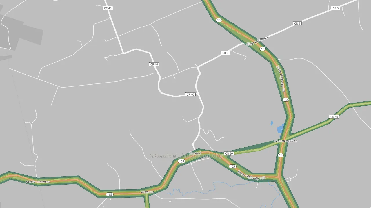 Seward, NY Map of Noise Levels in Seward