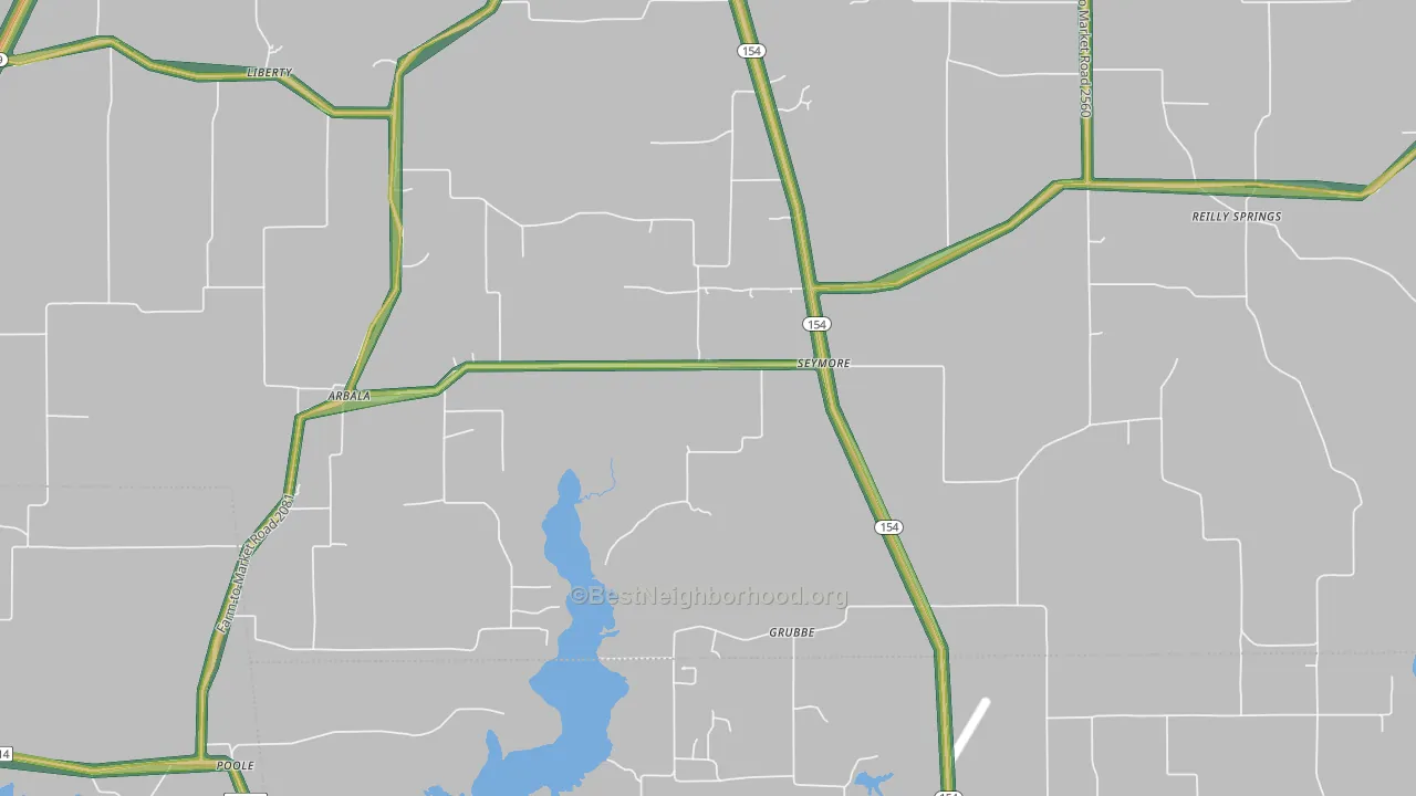 Seymore, TX Map of Noise Levels in Seymore