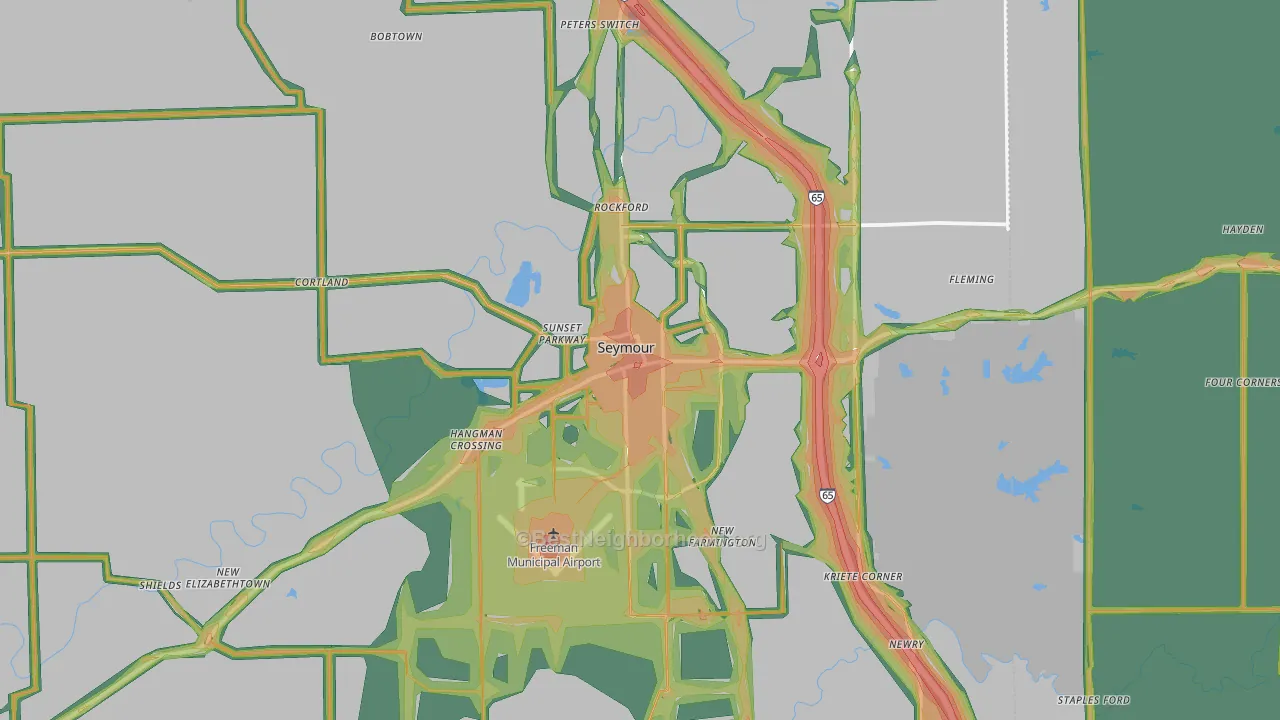 Seymour, IN Map of Noise Levels in Seymour