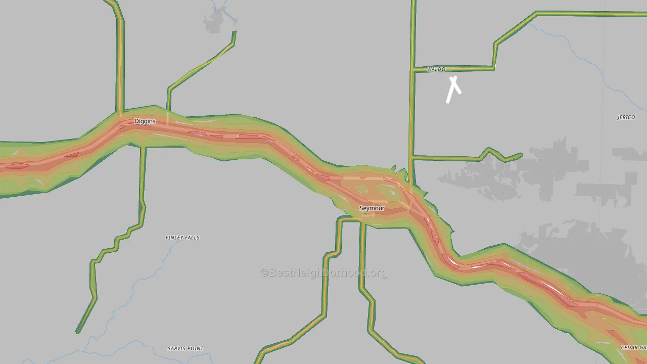 Seymour, MO Map of Noise Levels in Seymour