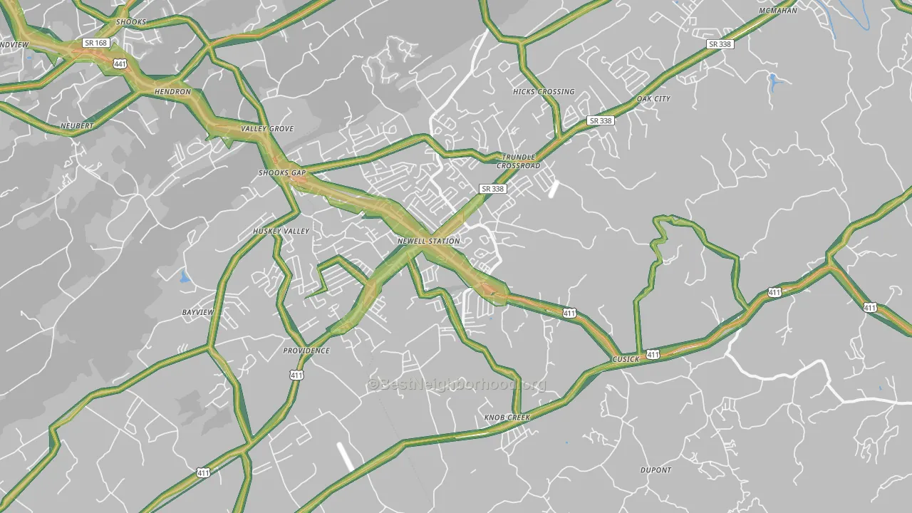 Seymour, TN Map of Noise Levels in Seymour