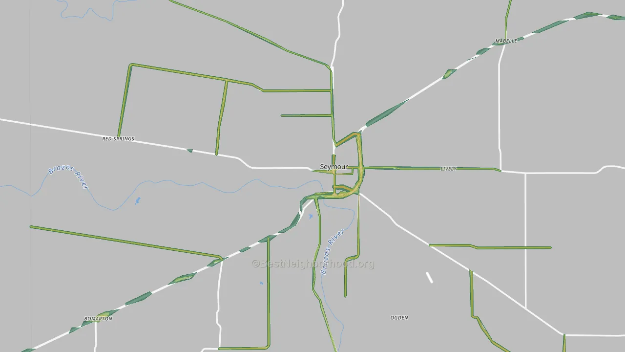Seymour, TX Map of Noise Levels in Seymour