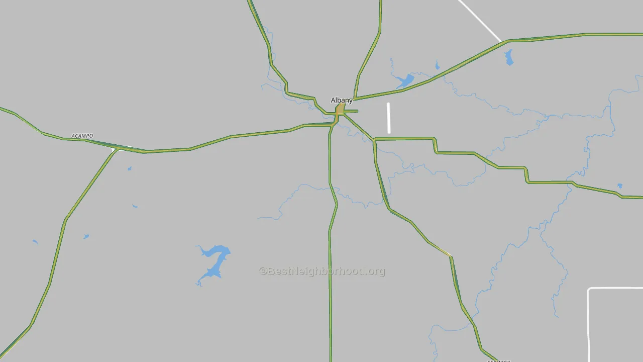 Shackelford County, TX Map of Noise Levels in Shackelford County