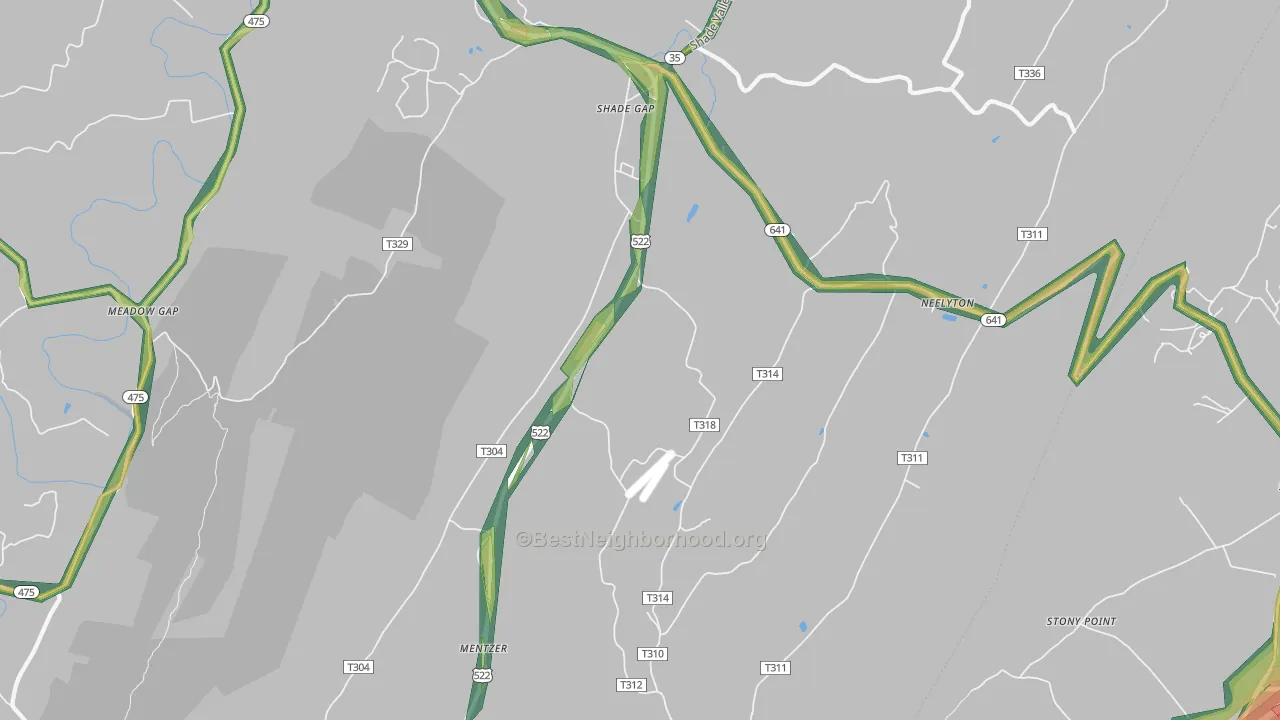 Shade Gap, PA Map of Noise Levels in Shade Gap