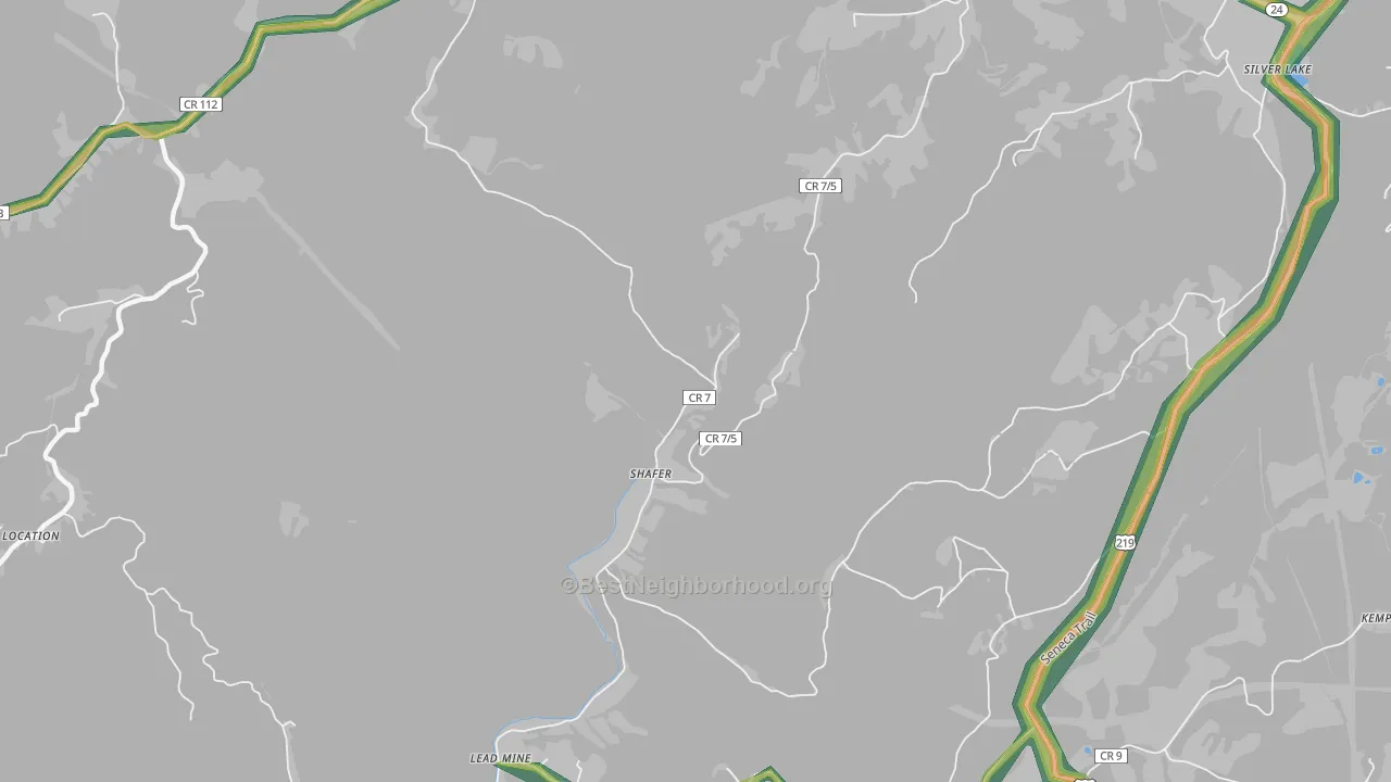 Shafer, WV Map of Noise Levels in Shafer