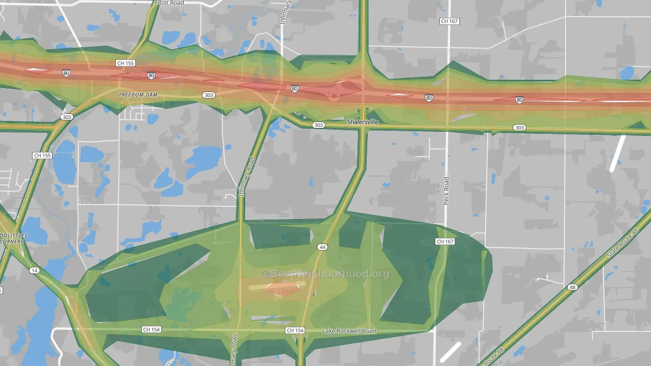 Shalersville, OH Map of Noise Levels in Shalersville
