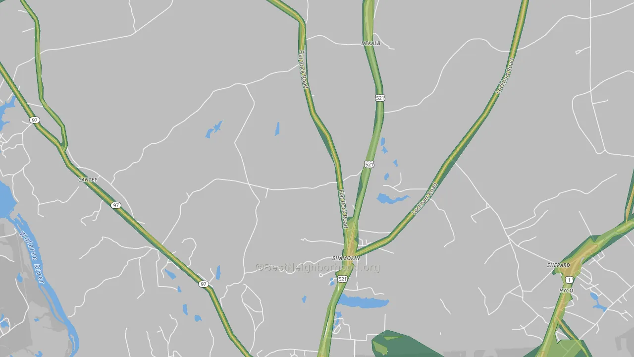 Shamokin, SC Map of Noise Levels in Shamokin