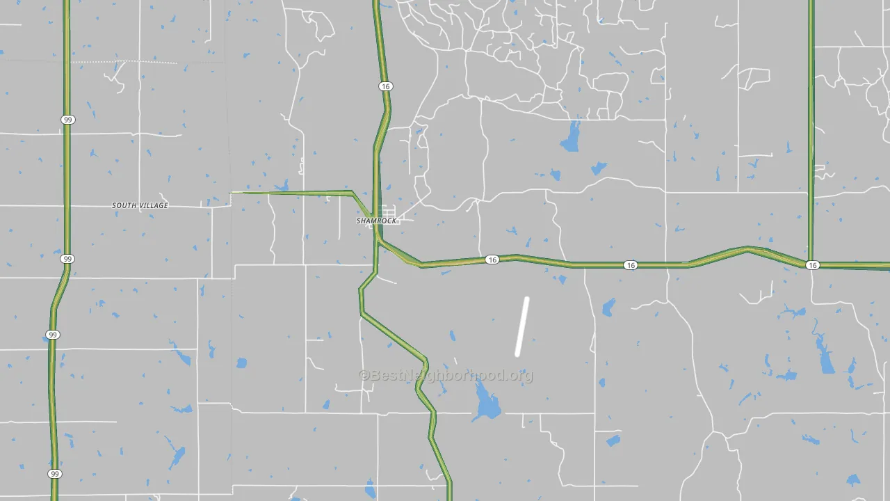 Shamrock, OK Map of Noise Levels in Shamrock