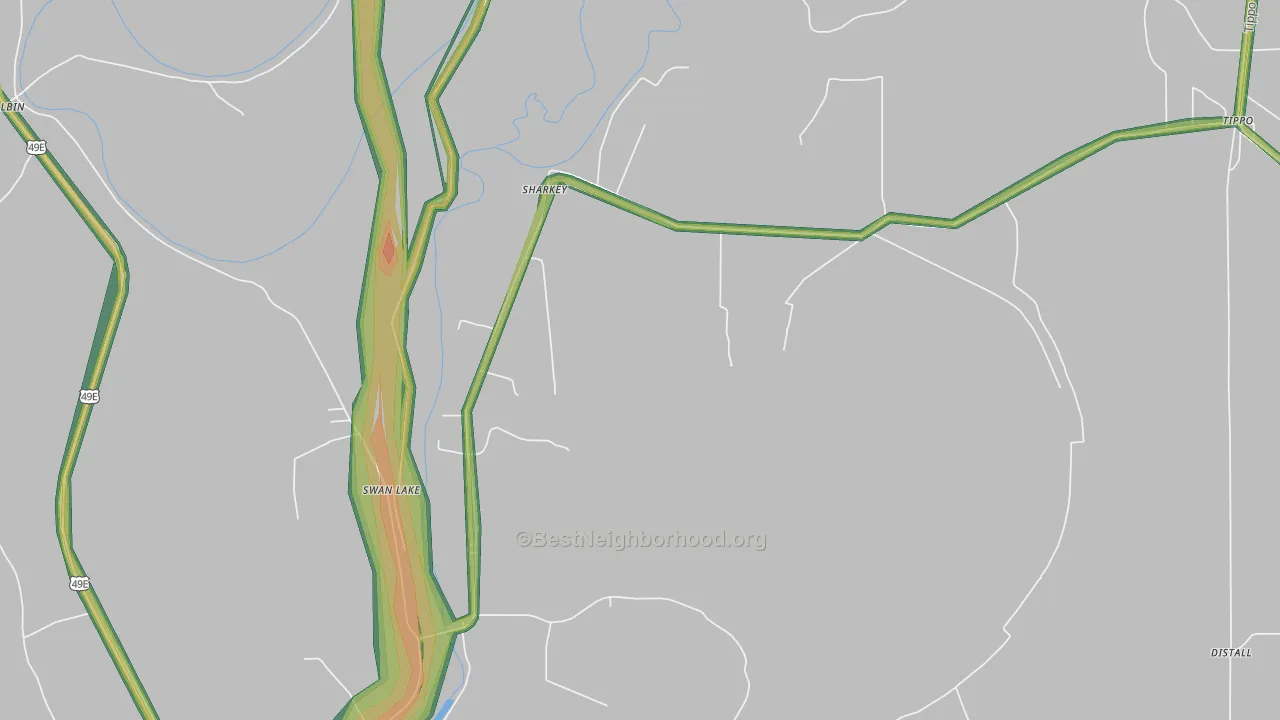 Sharkey, MS Map of Noise Levels in Sharkey
