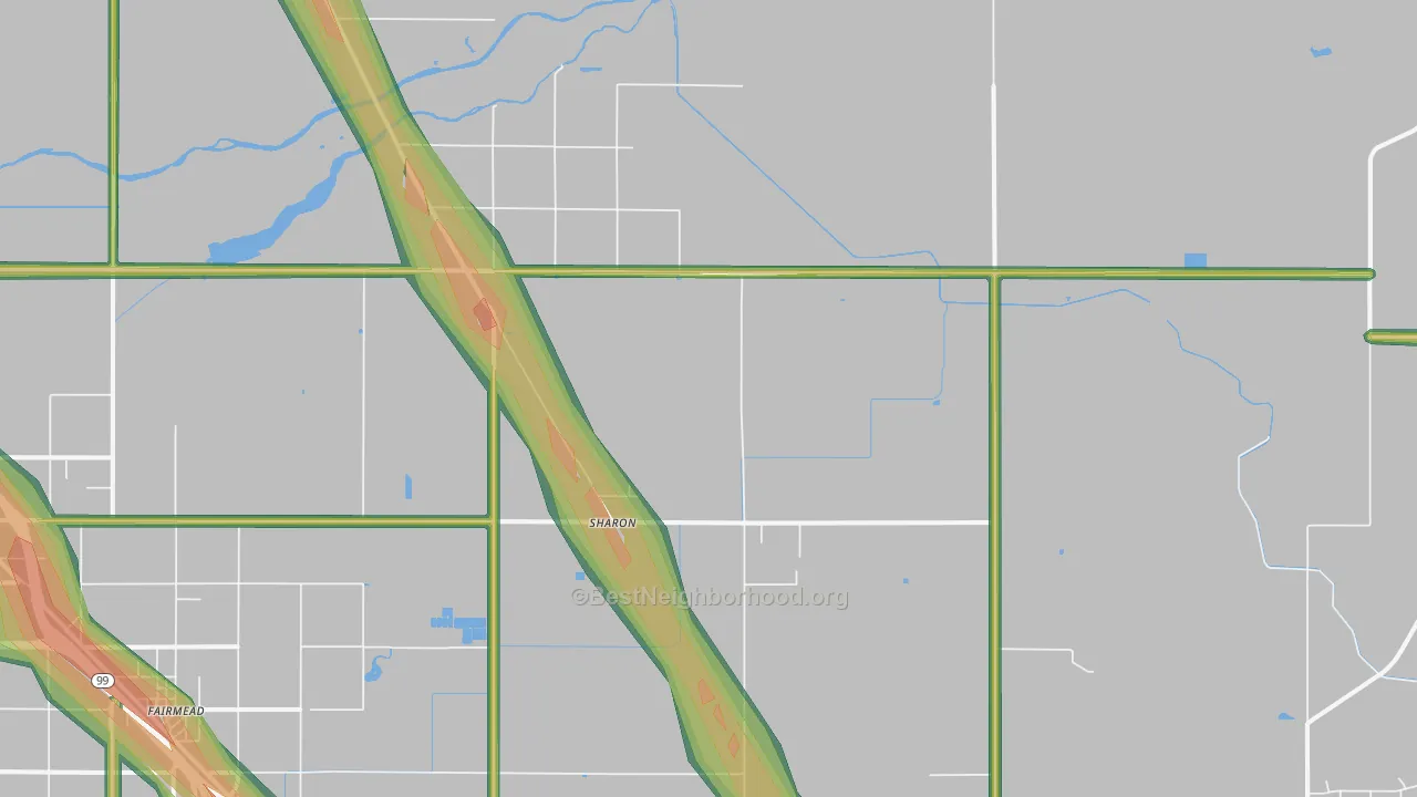 Sharon, CA Map of Noise Levels in Sharon