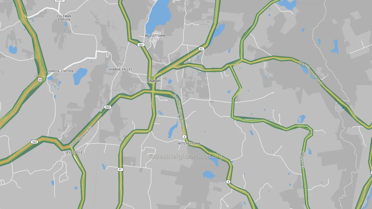 Sharon, CT Map of Noise Levels in Sharon