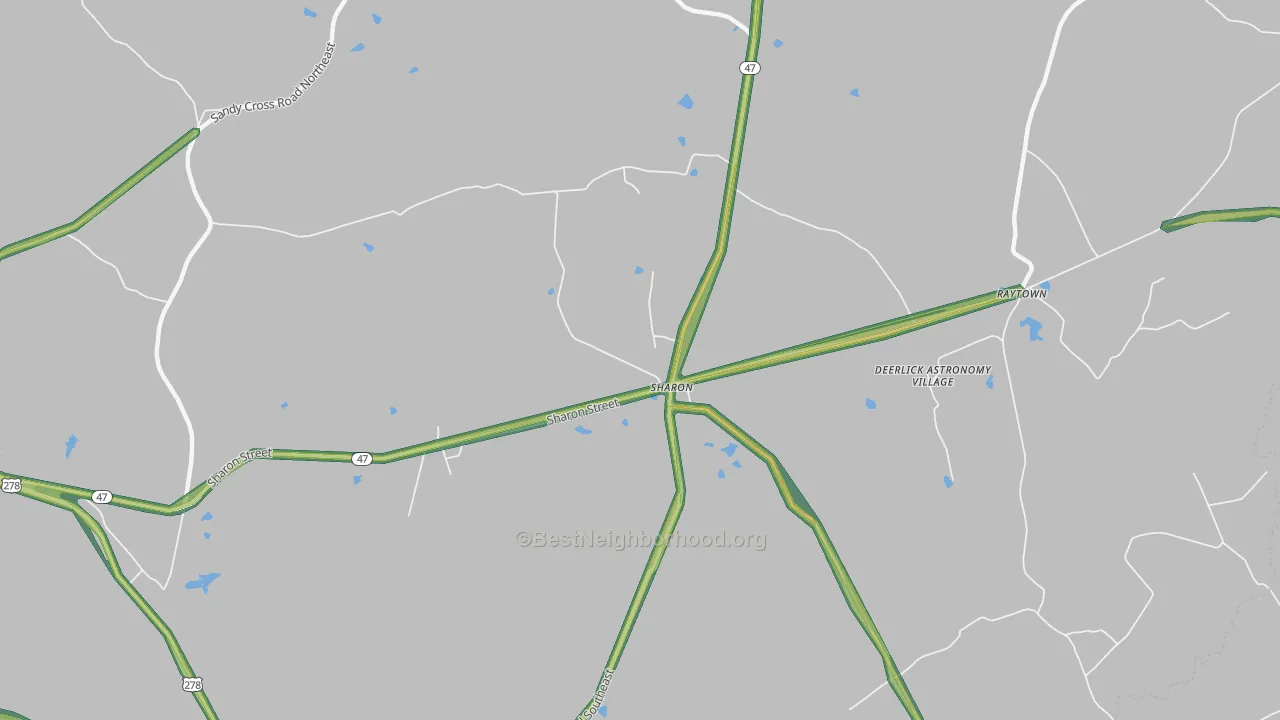 Sharon, GA Map of Noise Levels in Sharon