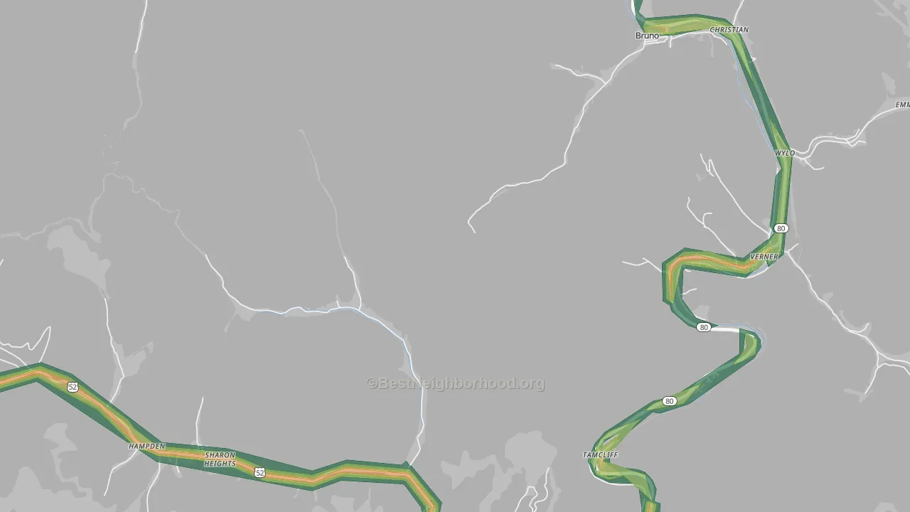Sharon Heights, WV Map of Noise Levels in Sharon Heights
