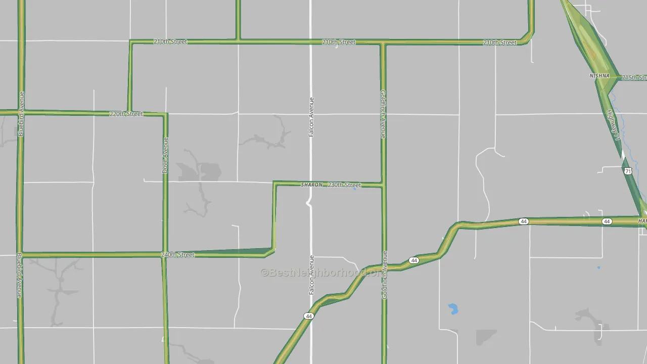 Sharon, IA Map of Noise Levels in Sharon
