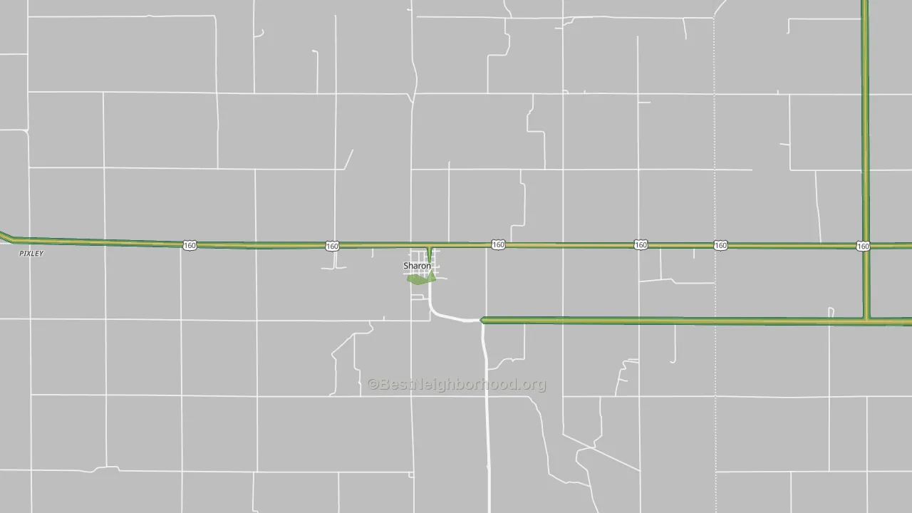 Sharon, KS Map of Noise Levels in Sharon