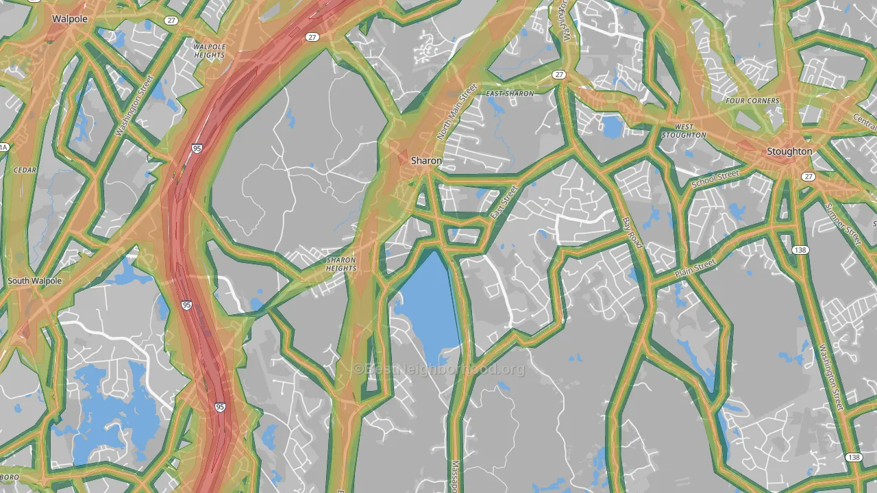 Sharon, MA Map of Noise Levels in Sharon
