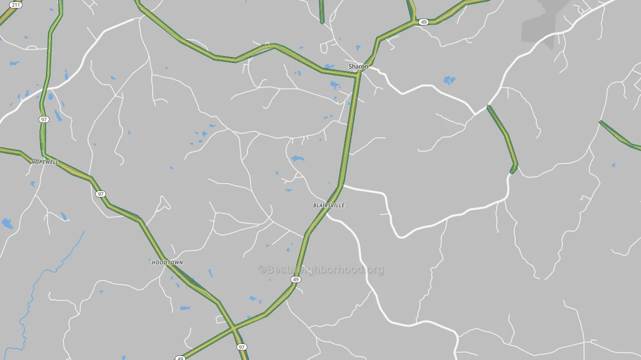 Sharon, SC Map of Noise Levels in Sharon
