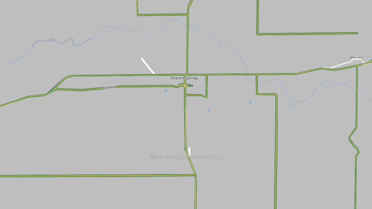 Sharon Springs, KS Map of Noise Levels in Sharon Springs