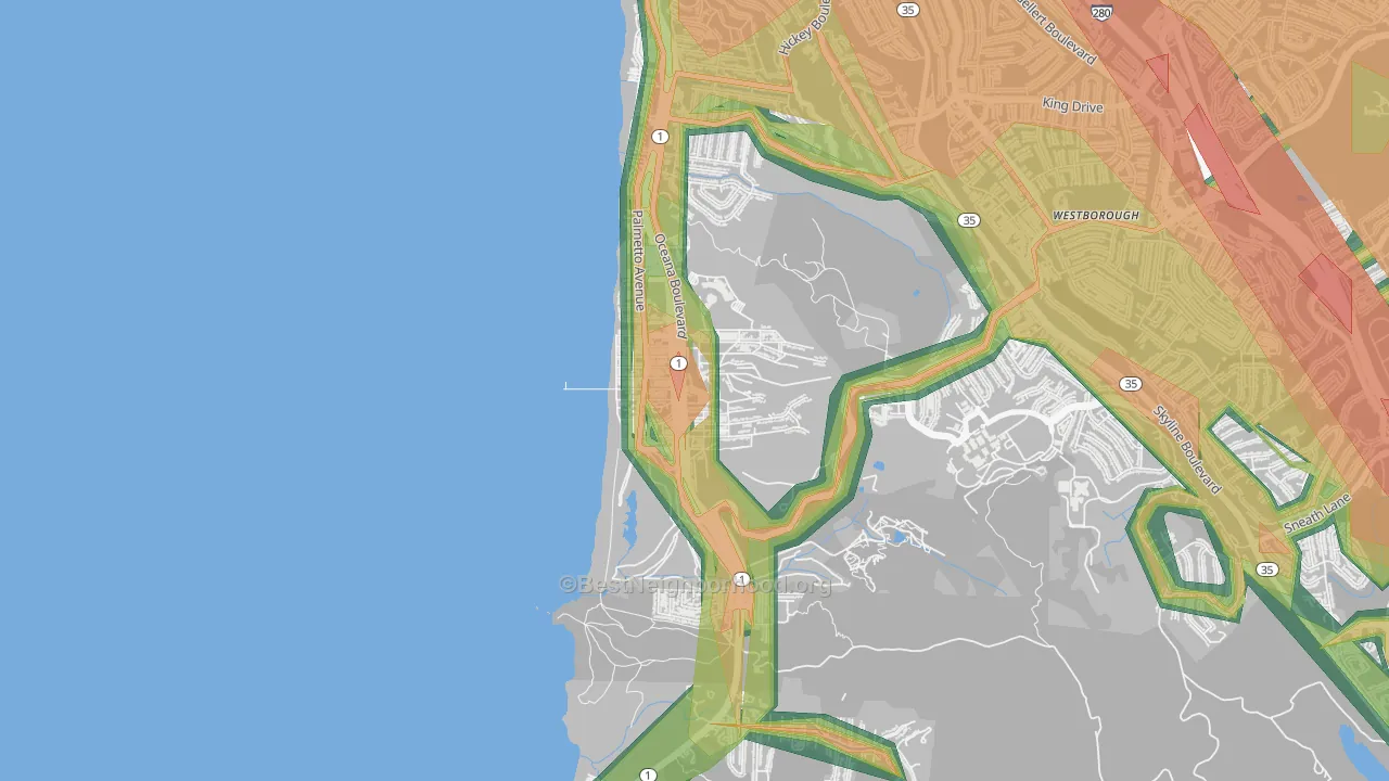 Sharp Park, Pacifica, CA Map of Noise Levels in Sharp Park