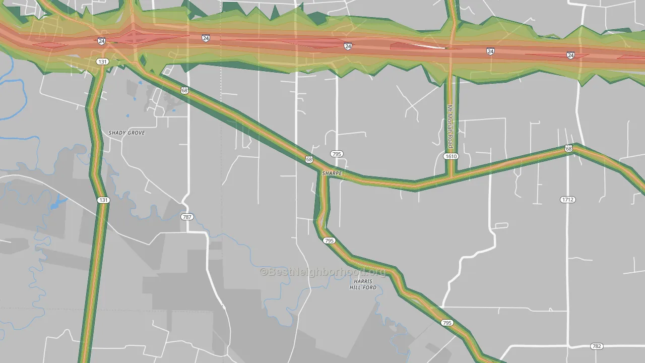 Sharpe, KY Map of Noise Levels in Sharpe