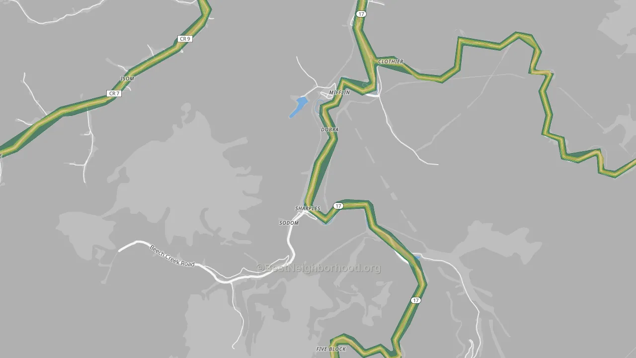 Sharples, WV Map of Noise Levels in Sharples