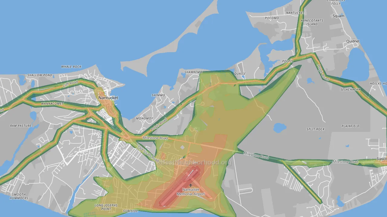 Shawkemo, MA Map of Noise Levels in Shawkemo
