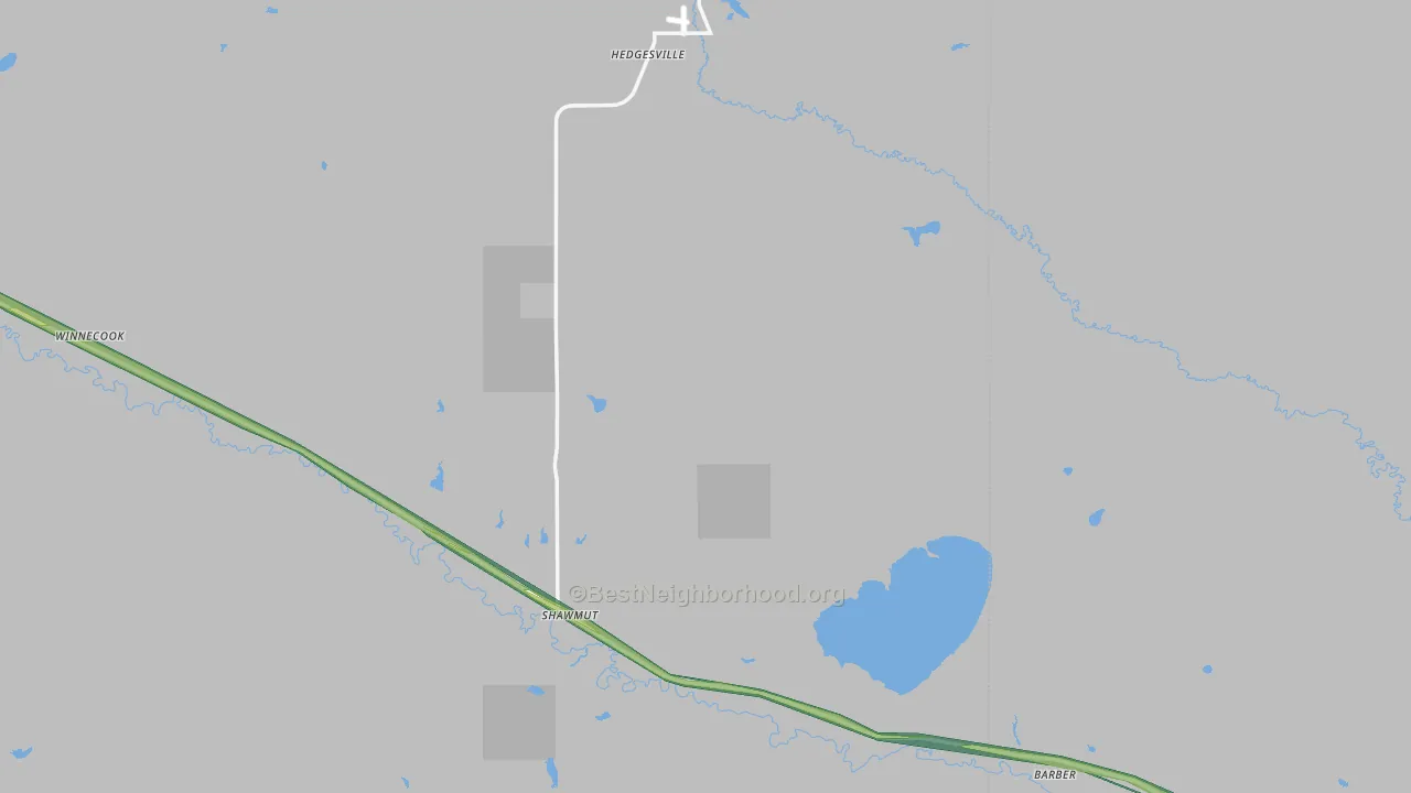 Shawmut, MT Map of Noise Levels in Shawmut