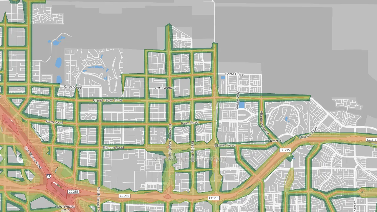 Sheep Mountain, Las Vegas, NV Map of Noise Levels in Sheep Mountain