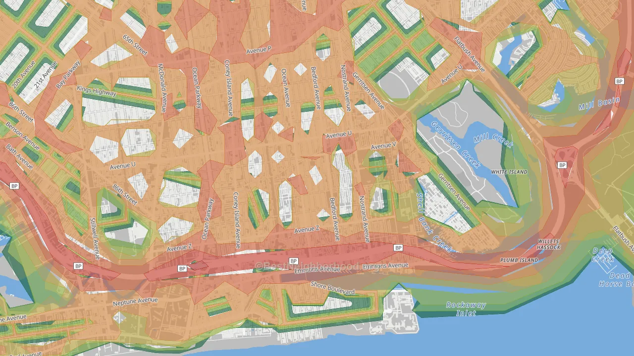 Sheepshead Bay, Brooklyn, NY Map of Noise Levels in Sheepshead Bay