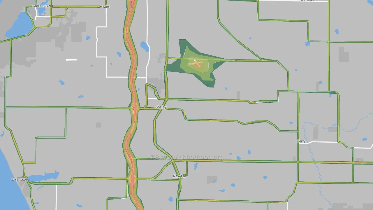 Shelby, MI Map of Noise Levels in Shelby