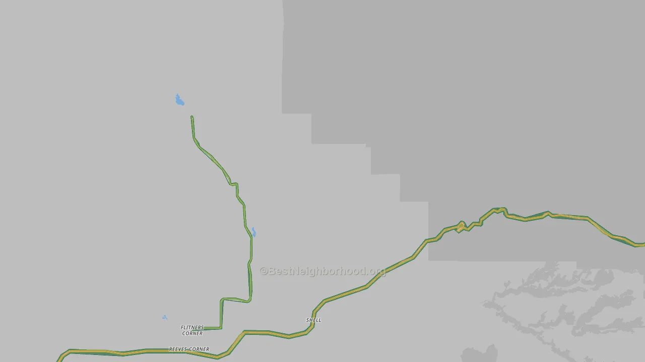 Shell, WY Map of Noise Levels in Shell