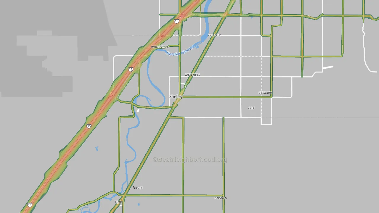 Shelley, ID Map of Noise Levels in Shelley