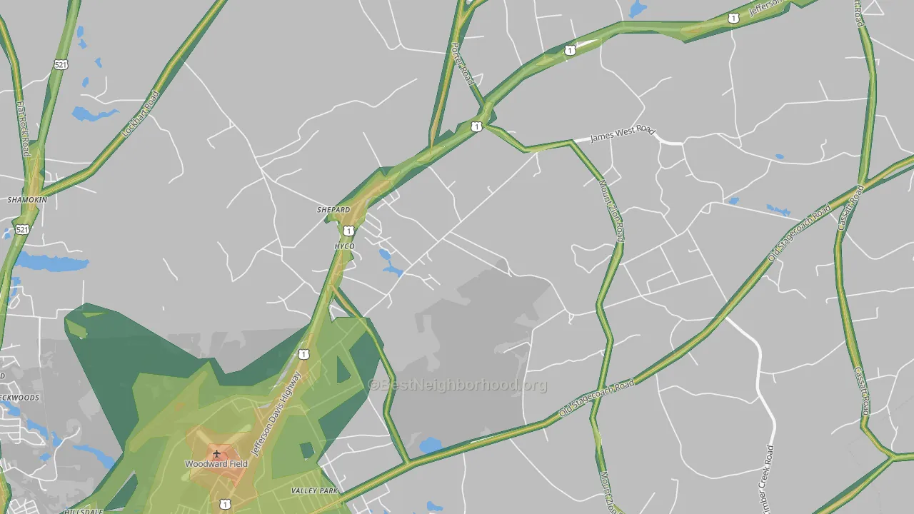 Shepard, SC Map of Noise Levels in Shepard
