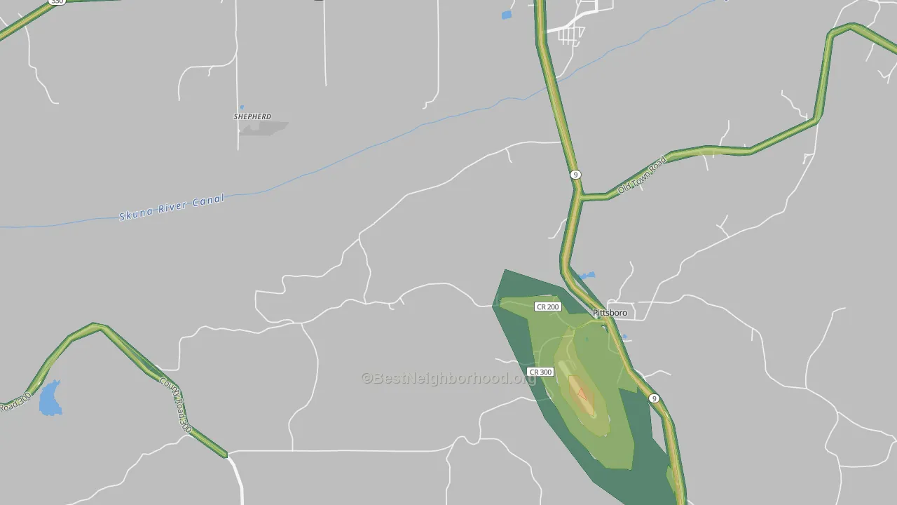 Shepherd, MS Map of Noise Levels in Shepherd
