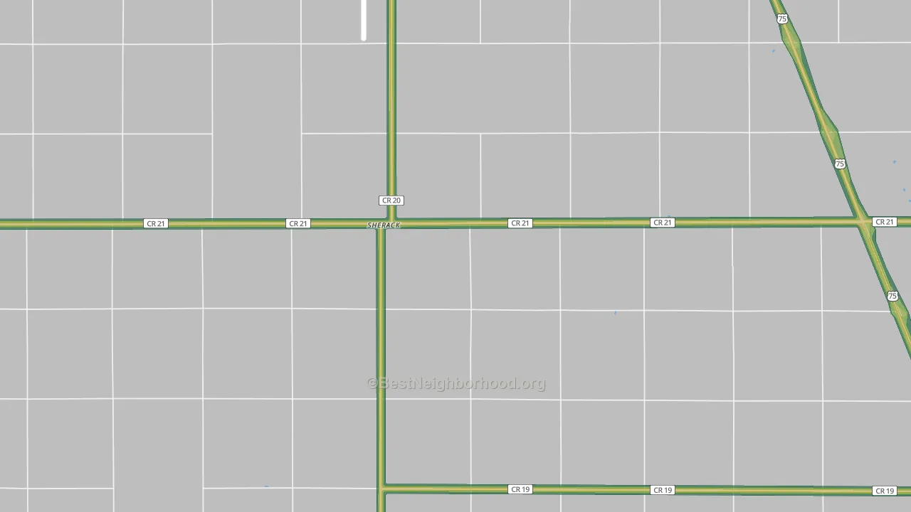 Sherack, MN Map of Noise Levels in Sherack