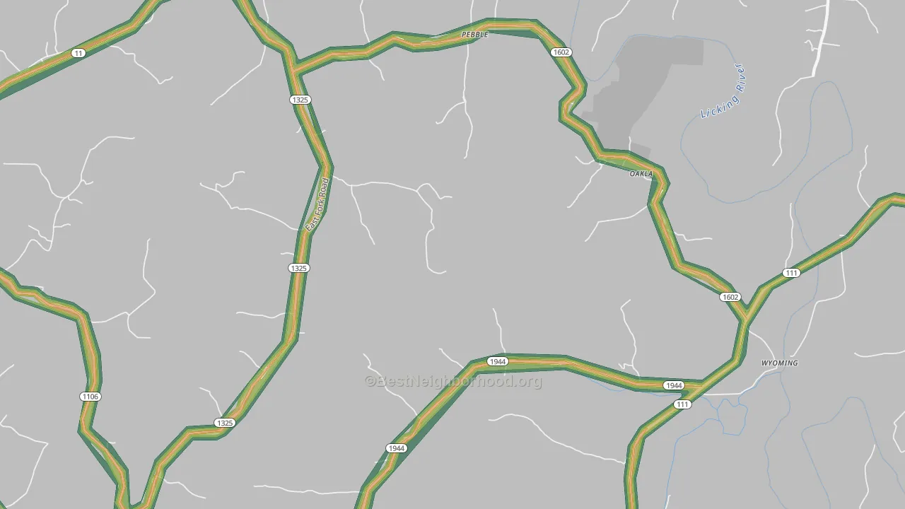 Sherburne, KY Map of Noise Levels in Sherburne
